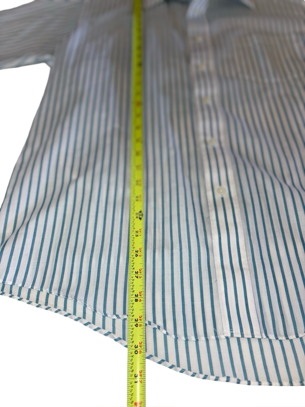 Vintage Sears Roebuck Blue & White Striped Dress Shirt 16.5 32/33 Coastal - Picture 4 of 6